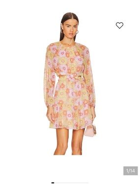 Steve Madden Pink and Yellow Cutout Floral Mini Dress